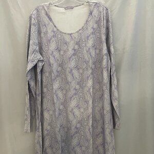 Lands' End Women's Baumwolle Cotton Long Sleeve Midcalf Nightgown, NWT